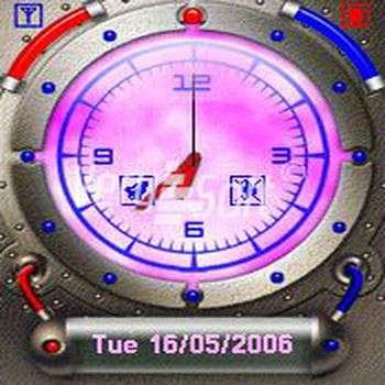 Techno Style Brown for NiceClock 1.2 [Symbian]