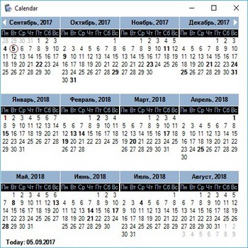 Calendar, вечный календарь
