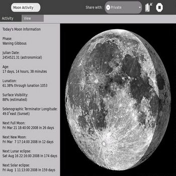 Information of lunar activity (скрин)