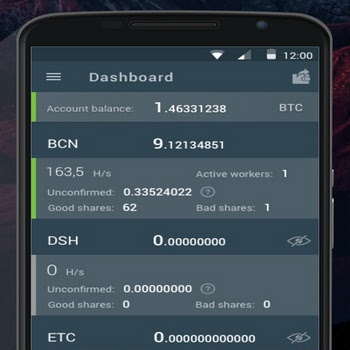 MinerGate, Mobile Miner 2.15 (скрин)