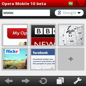 Opera Mobile 10.0 (скрин)