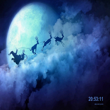 Санта в ночном небе