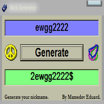 Nick Generator 1.0 (скрин)